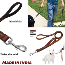 Laisse pour chien en cuir Shwaan de 6 pieds de long, robuste avec 2...