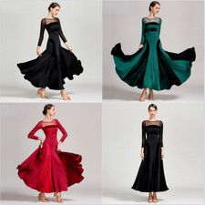 Robe De Danse De Bal Pour Femme Valse Moderne Tango Velours Pratique