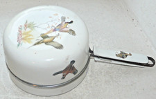 PORCELAINE DE PARIS CASSEROLE EN PORCELAINE FRUGIER DECOR OISEAUX D 15 CM