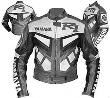 YAMAHA R1 Veste en Cuir Motard Veste en Cuir de Moto Veste de Motard en Cuir 50