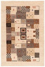 Gabbeh Tissé à la Main Tapis de Perse 124x70 cm-Nomadic, Orient, Tapis, , Beige