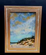 petit paysage huile "AU LOIN LE COURANT "  artiste réf Drouot Akoun Artprice