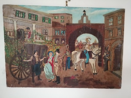 Superbe ancien tableau - tableau, naïf