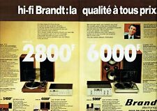 Publicité Advertising 029  1977    Brandt  hi-fi ampli tuner  platine ( 2 pages)