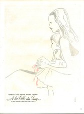 Publicité ancienne à la ville du Puy dentelles gants 1947 issue de magazine 