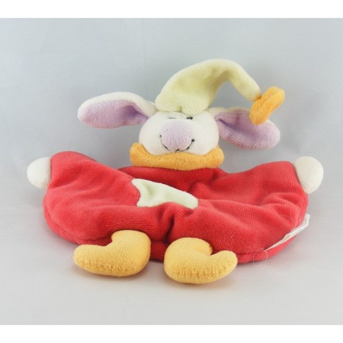 Doudou plat lapin rouge - , orange