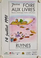 Affiche  FOIRE AUX LIVRES Ruynes en Margeride 1991 Sylvie PORTAL VERGNE