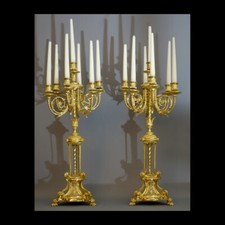 PAIRE DE GRANDES GIRANDOLES LOUIS XVI XIXème - PAIR OF CANDELABRAS XIXth