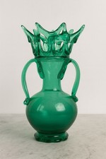 Vase Ancien En Verre Soufflé Vert 
