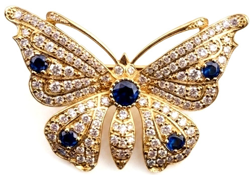 Broche papillon diamant - papillon,