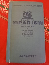 PLAN DE PARIS ET BANLIEUE LES GUIDES BLEUS HACHETTE 1947