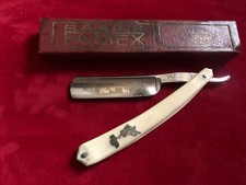 rasoir ancien FAMEX 2 THE BAGPIPER SOLINGEN rare antique cut throat razor