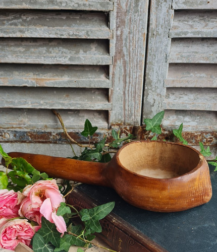 Ancienne cuillere bois lait - en,