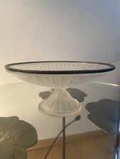 Coupe Sur Pied Art Deco Col Argent Massif Minerve Verre Dépoli Centre De Table