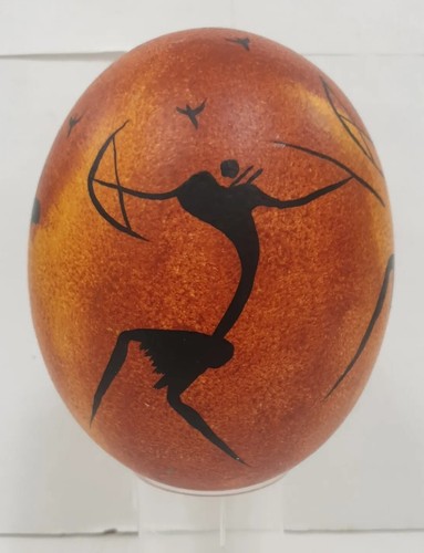 Oeuf autruche peinture tribal - autruche,