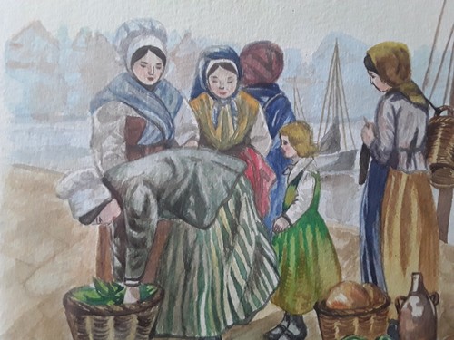 Aquarelle retour peche a - aquarelle,