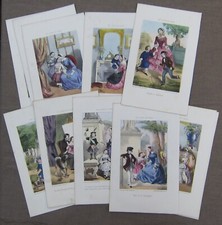 Série de 14 lithos couleurs - Les Jours de Congé - Lith. Laurant/de Vresse 1845