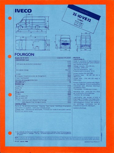 Iveco fiche technique - fiche,