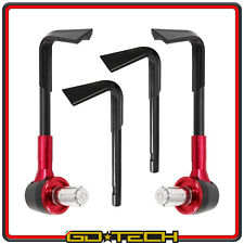 Paralevers Moto Scooter Protection Leve Frein Embrayage Couple Rouge Anodisé