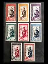 Timbre Monaco: série n°338/343 + PA n°49/50 de 1950-Avènement Prince Rainier III