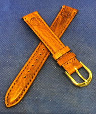 BRACELET de MONTRE Cuir Unisexe 16mm Marron/Brun WATCH STRAP Genuine Leather NOS