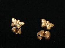 puces boucles d'oreilles papillon en or jaune 18 carats 750 dame et demoiselles