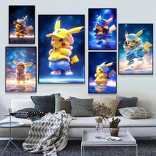 Toile Coton pokemon tableau sans cadre affiche Murale pikachu Poster  Qualité+++