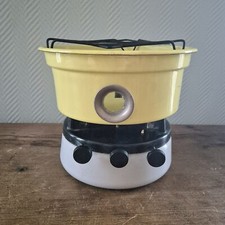 Poêle émaillé vintage kérosène 3 mèches émail camping cooker paraffine jaune ...