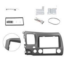 Kit d'installation 2Din matière plastique ABS finition grise esthétique améli