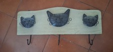 Porte manteaux chats bois - porte-manteaux,