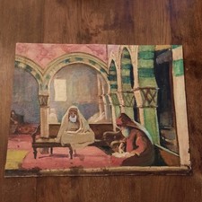 Tableau Huile Toile Portrait Orientaliste