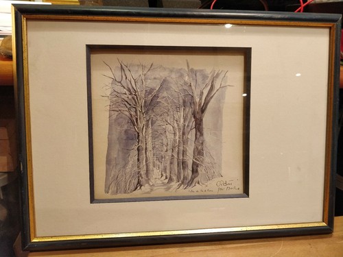 Aquarelle signée non - signée, (non