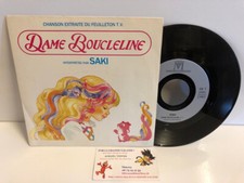 45T Chanson Feuilleton TV Dame Boucleline Saki CBS Mattel Barbelivien Auriat JMP