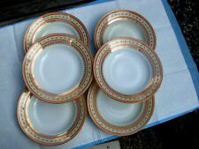 6 ASSIETTES CREUSES ANCIENNES PORCELAINE LIMOGES signé G BOYER époq année 1935