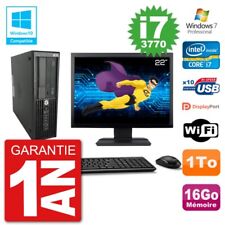 PC HP Z220 SFF Ecran 22" Core i7-3770 RAM 16Go Disque 1To Graveur DVD Wifi W7