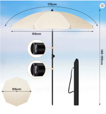 parasol de plage rond pour balcon, imperméable, anti-UV, réglable, 175 cm