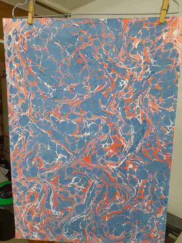 Papier marbré cuve de - papier, à