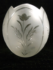 🇫🇷 ANCIENNE GRANDE TULIPE GLOBE LAMPE A PETROLE CRISTAL TAILLE GLASS OIL LAMP