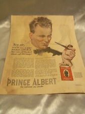 ANCIENNE AFFICHE PUBLICITAIRE PIPE TABAC PRINCE ALBERT TOBACCO REYNOLDS 1921
