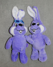 Lot 2 Peluche doudou lapin MILKA mauve violet blanc TTBE