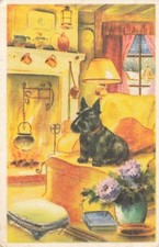 CP ILLUSTREE CHIEN SUR CANAPE