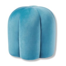 Tabouret en velours Cali bleu