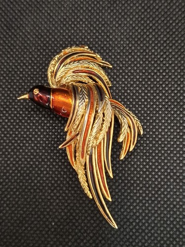 Ancienne broche oiseau dorée - broche,