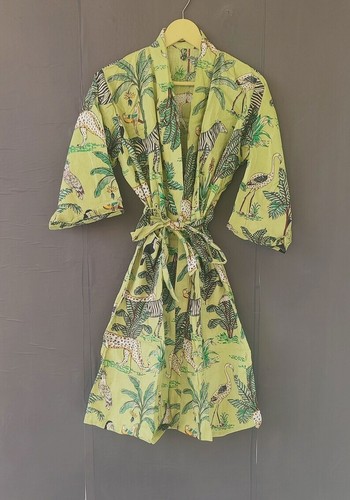 Robe kimono longue coton - longue, en