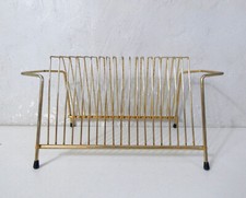 range vinyles en métal doré vintage 45T