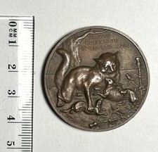 Médaille Le Chat, La Belette et Le Petit Lapin par Ch. Virion Ref96117