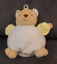 S26 / doudou peluche chat ours boule bleu jaune filo TEX