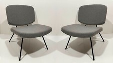 Paire de Chauffeuses CM190 Pierre PAULIN Vintage An 50's Fauteuil 1950