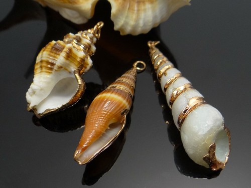 Pendentif coquillage escargot - pendentif,