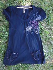 MINI ROBE FILLE ADO  TUNIQUE T-SHIRT MARQUE ELEMENT TAILLE S TBE NOIRE LEGERE 
